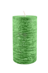 Green candle isolated on white