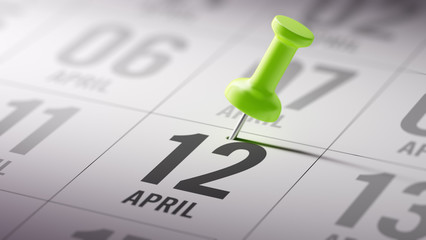 April 12 written on a calendar to remind you an important appoin
