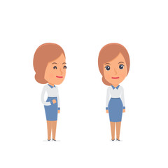 Happy Character Consultant Girl standing in relaxed pose