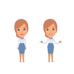 Confused  Character Consultant Girl in ignorance and does not kn