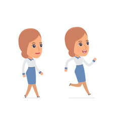 Funny and Cheerful Character Consultant Girl goes and runs