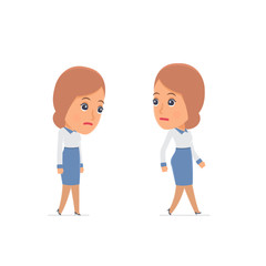 Sad and Frustrated Character Consultant Girl goes and drags