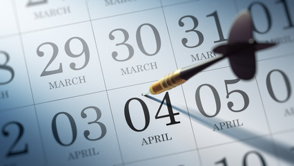 April 04 written on a calendar to remind you an important appoin
