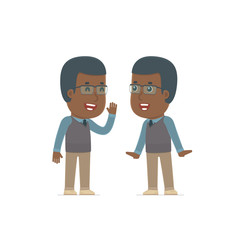 Cunning Character African American Teacher gossiping and telling