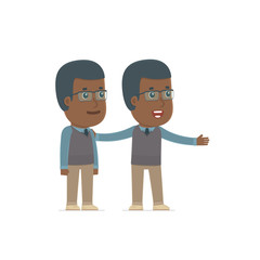 Active Character African American Teacher making presentation of