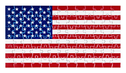 Puzzle with American flag