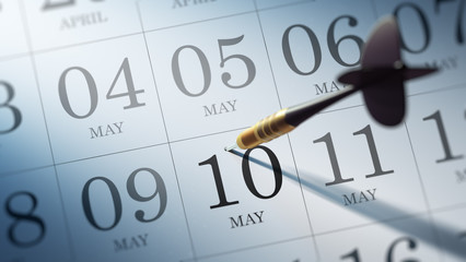 May 10 written on a calendar to remind you an important appointm