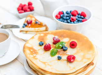 breakfast with pancakes