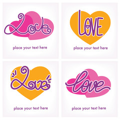 love emblems,  vector lettering element for Saint Valentine cong