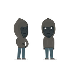 Happy Character Anonymous Hackers standing in relaxed pose