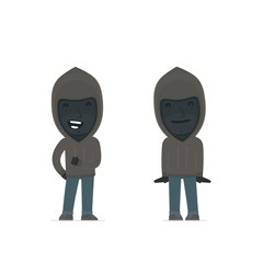 Funny Character Anonymous Hackers in confident and shy poses