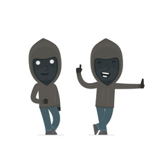 Smart and Funny Character Anonymous Hackers leaned against the w