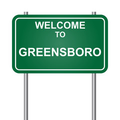 Welcome to Greensboro, green signal vector