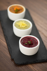 Refreshing lemon cranberry seabuckthorn sorbet