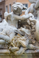 Fototapeta na wymiar The Fontana del Nettuno (Fountain of Neptune) - Rome - Italy