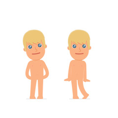 Cute and Affectionate Character Naked Man in shy and awkward pos