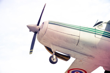 aircraft with a motor-driven propellers with filter effect retro vintage style