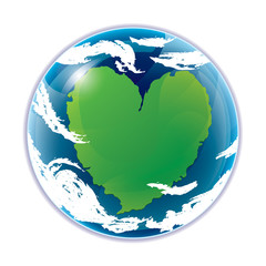 Love the Earth Heart Shaped Planet