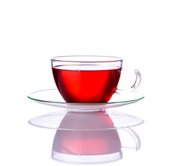 Red Tea in Glass Cup
