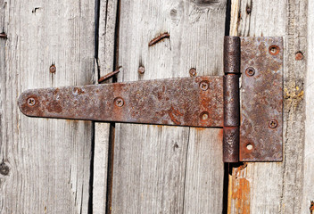 rusty aged iron hinge