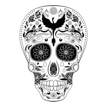 Dia de Muertos Tattoo Skull Day of The Dead Full