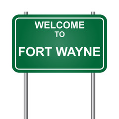 Welcome to Fort Wayne, green signal vector