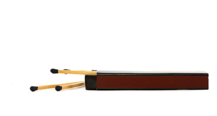 Matchbook close-up isolated over the white background