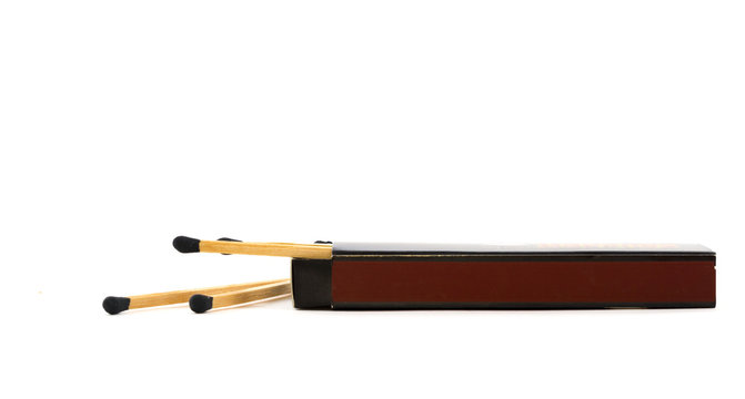 Matchbook close-up isolated over the white background