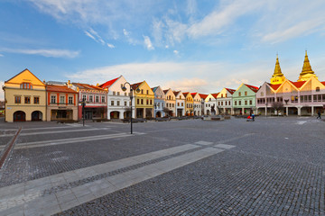 Main square in the city of Zilina in central Slovakia.