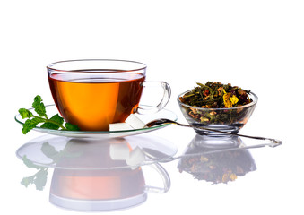 Tea Cup and Dried Herbs