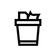 Trash can line icon.