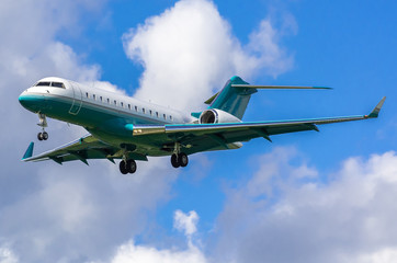 Business jet in the sky