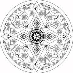 Coloring page book with decorative ornamental elements