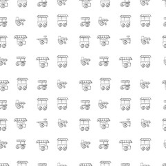 Food trolley vector sketch pattern 