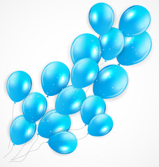 Blue Balloons, Vector Illustration.