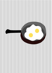 Frying pan with scrambled eggs