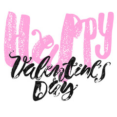 Happy valentines day love concept hand lettering motivation post