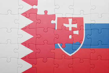puzzle with the national flag of slovakia and bahrain