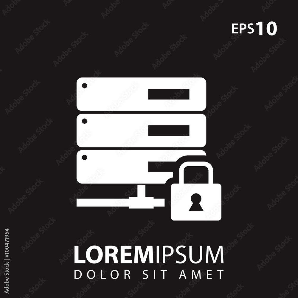 Poster database security protection icon