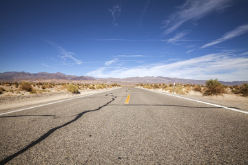 Endless country highway, Death Valley, California, USA.