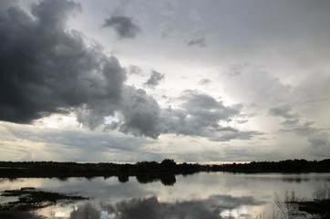 Stormy sky over the river