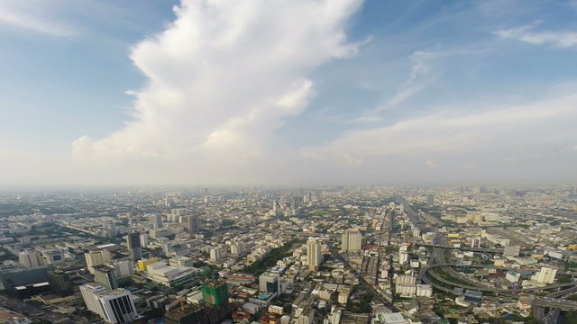 Birds eye view of Bangkok city