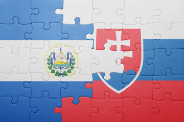 puzzle with the national flag of slovakia and el salvador