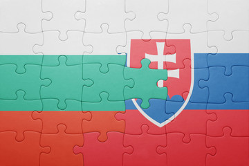 puzzle with the national flag of slovakia and bulgaria