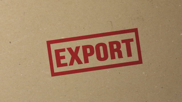 Export red ink stamp on papers