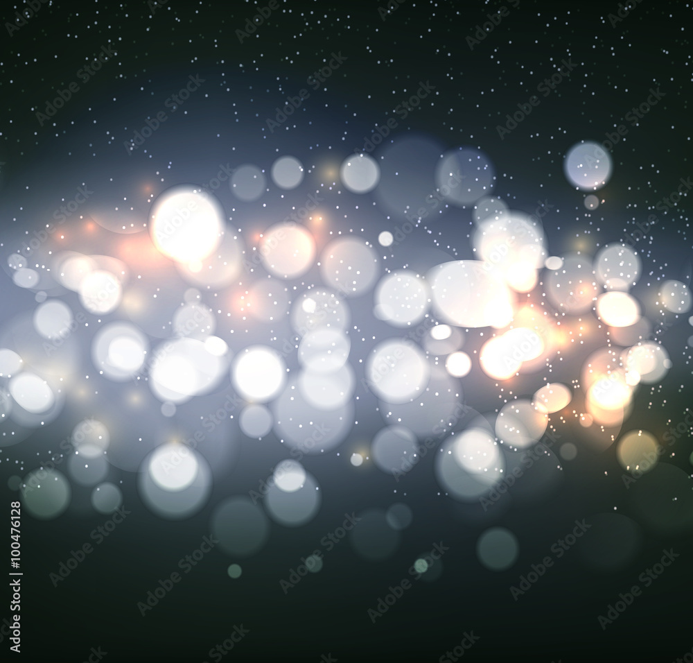 Poster Abstract background. Festive elegant abstract background with bokeh  lights 
