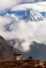 mounts Kangtega and Thamserku near Namche Bazar