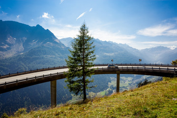 Beautiful mountain road in Switzerland
