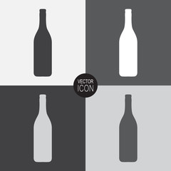 A bottle of champagne vector icon.