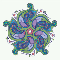 Wheel cycled pastel mandala pattern perfect for web design, background, decorating interiors,wallpapers, invitation cards.